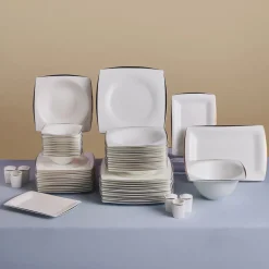 Karaca Tafelservice Für 12 Personen-Fine Pearl New Agate 58-Teiliges 12-Personen Geschirrset Platin Platın