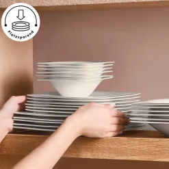 Karaca Tafelservice Für 12 Personen-Fine Pearl New Agate 58-Teiliges 12-Personen Geschirrset Platin Platın