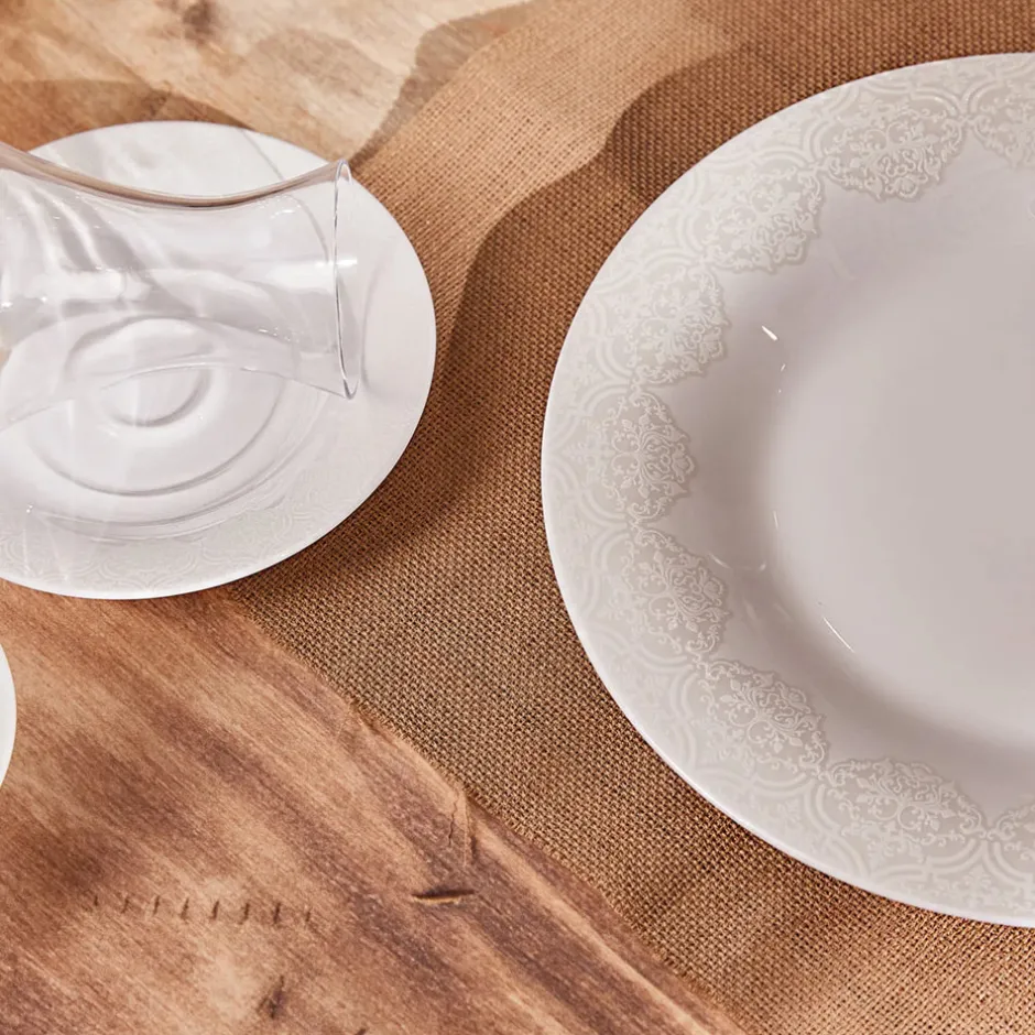 Karaca Frühstücksset Für 6 Personen-Fine Pearl New Eternal 26-teiliges Frühstücksset und Servierschalen für 6 Personen Weıß01