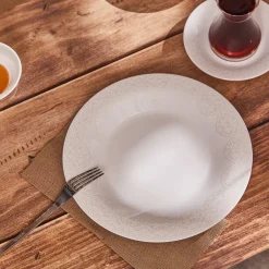 Karaca Frühstücksset Für 6 Personen-Fine Pearl New Eternal 26-teiliges Frühstücksset und Servierschalen für 6 Personen Weıß01