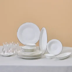 Karaca Frühstücksset Für 6 Personen-Fine Pearl New Fame Frühstücksset für 6 Personen, 26-teilig – Platin Platın