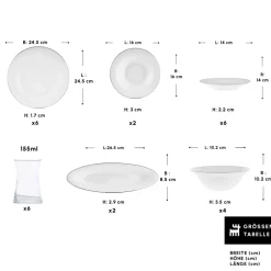 Karaca Frühstücksset Für 6 Personen-Fine Pearl New Fame Frühstücksset für 6 Personen, 26-teilig – Platin Platın