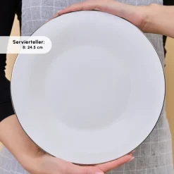 Karaca Frühstücksset Für 6 Personen-Fine Pearl New Fame Frühstücksset für 6 Personen, 26-teilig – Platin Platın