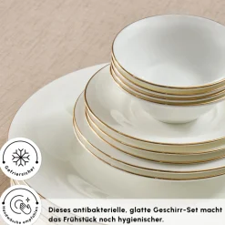 Karaca Frühstücksset Für 6 Personen-Fine Pearl New Fame Frühstücksset für 6 Personen, 26-teilig – Gold