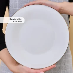 Karaca Frühstücksset Für 6 Personen-Fine Pearl New Fame Frühstücksset für 6 Personen, 26-teilig – Gold