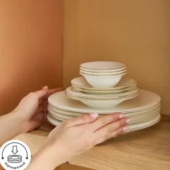 Karaca Frühstücksset Für 6 Personen-Fine Pearl New Fame Frühstücksset für 6 Personen, 26-teilig – Gold