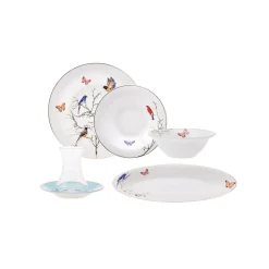 Karaca Frühstücksgeschirr|Frühstücksset Für 6 Personen-Fine Pearl New Grace Miny 26-Piece Frühstücksset und Servierschalen Round Mınze