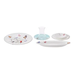 Karaca Frühstücksgeschirr|Frühstücksset Für 6 Personen-Fine Pearl New Grace Miny 26-Piece Frühstücksset und Servierschalen Round Mınze