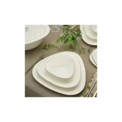 Karaca Tafelservice Für 12 Personen-Fine Pearl Trio Platin Tafelservice-Set -62- teilig für 12 Personen Platın