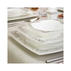 Karaca Tafelservice Für 12 Personen-Fine Pearl Trove 62-teiliges Dinner-Set für 12 Personen Multıfarben