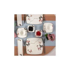 Karaca Frühstücksset Für 6 Personen-Fine Pearl Unique 26 Pieces Pearl Breakfast and Serveware Set Square, for 6 Person Multıcolor