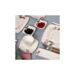Karaca Frühstücksset Für 6 Personen-Fine Pearl Unique 26 Pieces Pearl Breakfast and Serveware Set Square, for 6 Person Multıcolor