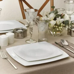 Karaca Tafelservice Für 12 Personen-Fine Pearl Valentina 62 Pieces Pearl Dinnerware Square, Service for 12 Whıte01