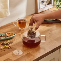 Karaca Teekannen-Flache Borosilikatglas-Teekanne Farblös