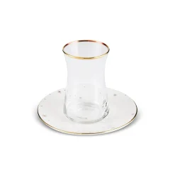 Karaca Teegläser Sets-Fleur 12-Teiliges 6-Personen Tee-Set Gold