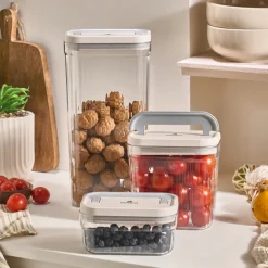 Karaca Vorratsbehälter-Flex 2-teiliges Aufbewahrungsbehälter-Set, 1500 ml, Transparent