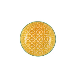 Karaca Vorspeisenteller-Floral Snack Schale, , Rund, 10 cm Gelb