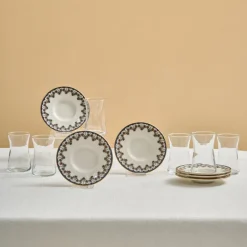 Karaca Teegläser Sets-Florus 12-teiliges Teeservice für 6 Personen Multıcolor