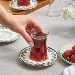 Karaca Teegläser Sets-Florus 12-teiliges Teeservice für 6 Personen Multıcolor