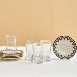 Karaca Teegläser Sets-Florus 12-teiliges Teeservice für 6 Personen Multıcolor