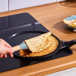 Karaca Keramikpfanne-Fluffy Antihaft-Induktionspfanne mit Keramikbeschichtung für Crêpes und Pfannkuchen, 26 cm, schwarz