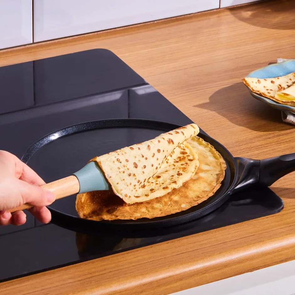 Karaca Keramikpfanne-Fluffy Antihaft-Induktionspfanne mit Keramikbeschichtung für Crêpes und Pfannkuchen, 26 cm, schwarz