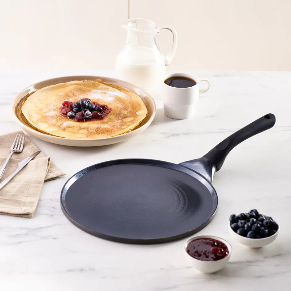 Karaca Keramikpfanne-Fluffy Antihaft-Induktionspfanne mit Keramikbeschichtung für Crêpes und Pfannkuchen, 26 cm, schwarz