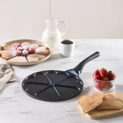Karaca Keramikpfanne-Fluffy Love Antihaft-Pfannkuchenpfanne mit Induktionskeramikbeschichtung, 26 cm, schwarz
