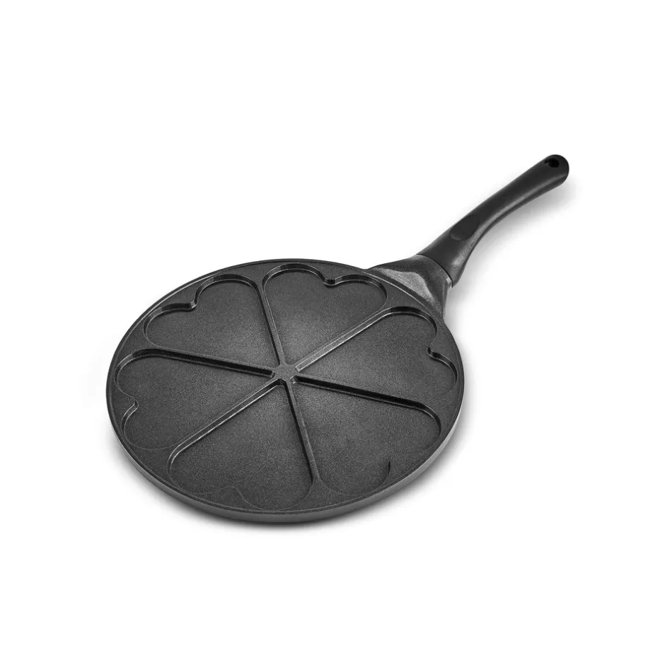 Karaca Keramikpfanne-Fluffy Love Antihaft-Pfannkuchenpfanne mit Induktionskeramikbeschichtung, 26 cm, schwarz