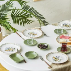 Karaca Frühstücksset Für 6 Personen-Foliage 25 Teile für 6 Personen Porzellan Frühstück/Service Set Multıfarben