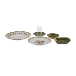 Karaca Frühstücksset Für 6 Personen-Foliage 25 Teile für 6 Personen Porzellan Frühstück/Service Set Multıfarben