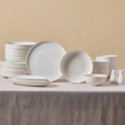 Karaca Tafelservice Für 12 Personen-Forever Bone Allure 41-Teiliges 12-Personen Geschirrset Weıß01