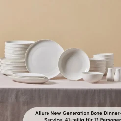 Karaca Tafelservice Für 12 Personen-Forever Bone Allure 41-Teiliges 12-Personen Geschirrset Weıß01