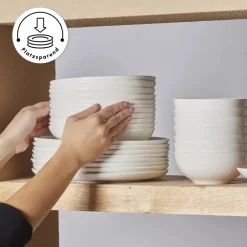 Karaca Tafelservice Für 12 Personen-Forever Bone Allure 41-Teiliges 12-Personen Geschirrset Weıß01