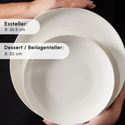 Karaca Tafelservice Für 12 Personen-Forever Bone Allure 41-Teiliges 12-Personen Geschirrset Weıß01