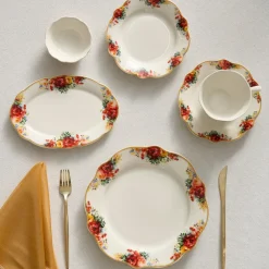 Karaca Frühstücksset Für 6 Personen-Forever Bone Amarose 26-teiliges Frühstücksset