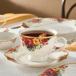 Karaca Frühstücksset Für 6 Personen-Forever Bone Amarose 26-teiliges Frühstücksset