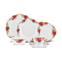 Karaca Frühstücksset Für 6 Personen-Forever Bone Amarose 26-teiliges Frühstücksset