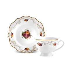Karaca Frühstücksset Für 6 Personen-Forever Bone Antique Gold 26-teiliges Frühstücksset