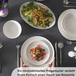 Karaca Tafelservice Für 12 Personen-Forever Bone Arte 53-Teiliges 12-Personen Geschirrset Weıß01