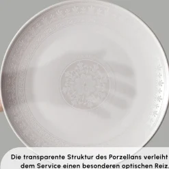 Karaca Tafelservice Für 12 Personen-Forever Bone Arte 53-Teiliges 12-Personen Geschirrset Weıß01