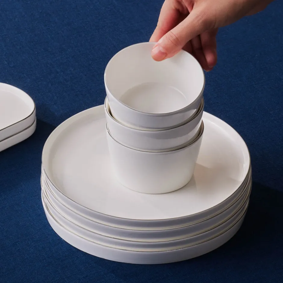 Karaca Frühstücksset Für 6 Personen-Forever Bone Bomo 22-teiliges Frühstücksset für 6 Personen – Platin