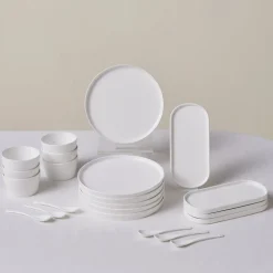 Karaca Frühstücksset Für 6 Personen-Forever Bone Bomo 22-Teiliges 6-Personen Frühstücksset Beyaz