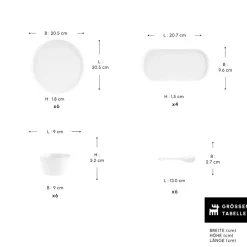 Karaca Frühstücksset Für 6 Personen-Forever Bone Bomo 22-Teiliges 6-Personen Frühstücksset Beyaz