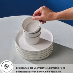 Karaca Frühstücksset Für 6 Personen-Forever Bone Bomo 22-Teiliges 6-Personen Frühstücksset Beyaz