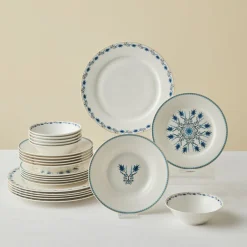 Karaca Tafelservice Für 6 Personen-Forever Bone China Iznik 24-teiliges Tafelservice für 6 Personen, Mehrfarbig