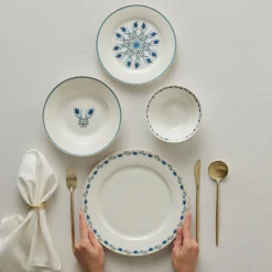 Karaca Tafelservice Für 6 Personen-Forever Bone China Iznik 24-teiliges Tafelservice für 6 Personen, Mehrfarbig