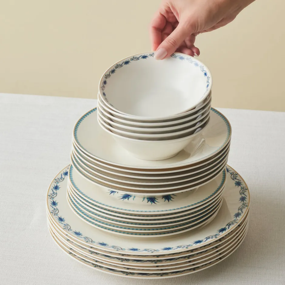 Karaca Tafelservice Für 6 Personen-Forever Bone China Iznik 24-teiliges Tafelservice für 6 Personen, Mehrfarbig