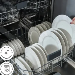 Karaca Tafelservice Für 12 Personen-Forever Bone China New Olio 53-teiliges Tafelservice für 12 Personen, Weiß Beyaz