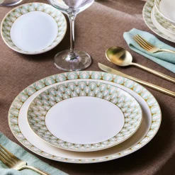 Karaca Tafelservice Für 12 Personen-Forever Bone Emerald, 53-teiliges Tafelservice für 12 Personen Multıfarben
